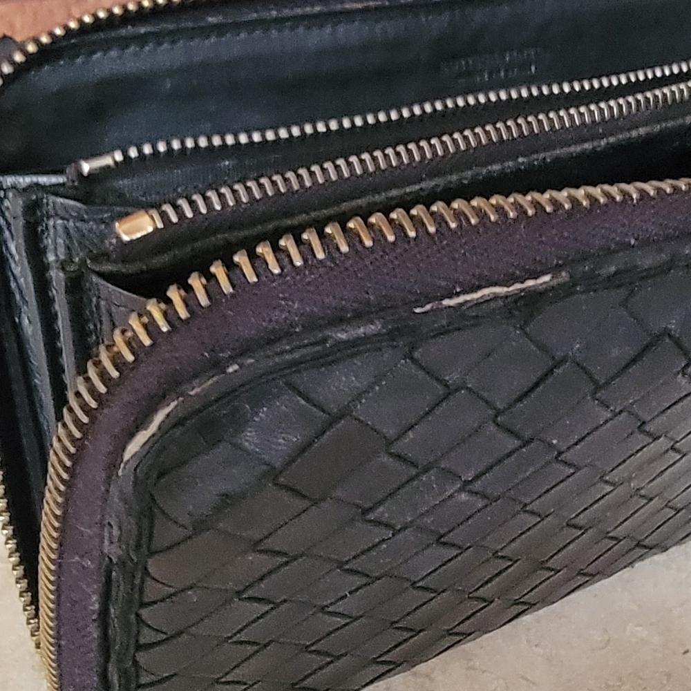 Black Woven Leather Wallet - Picture 4 of 6